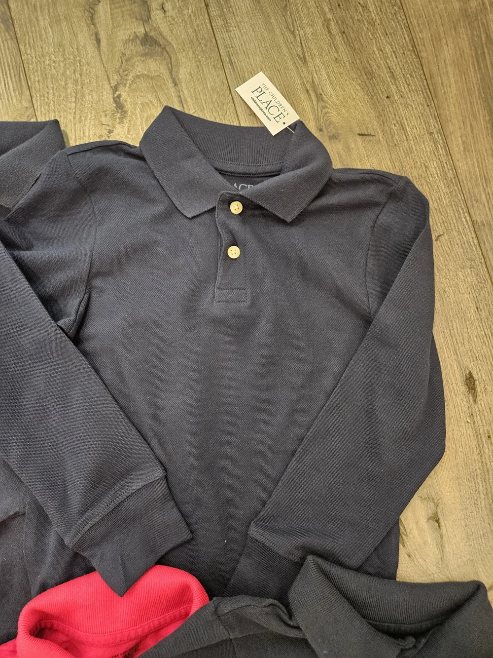 The Children's Place Preppy Uniform Navy, Red & White 8 Polo Shirt & 2 Pants Set